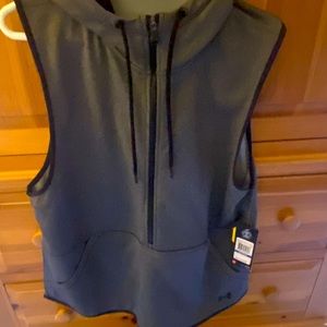 Under armour no sleeves hoodie dark grey